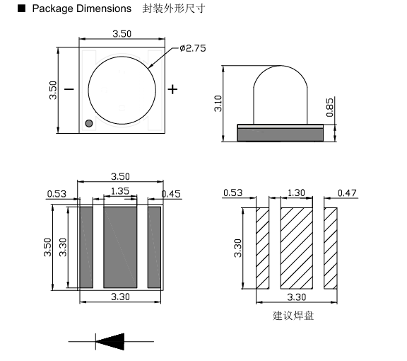 3535 DIMEN 60 BEAM ANGLE 5000NM 3535 DIMEN 60 BEAM ANGLE 5000NM